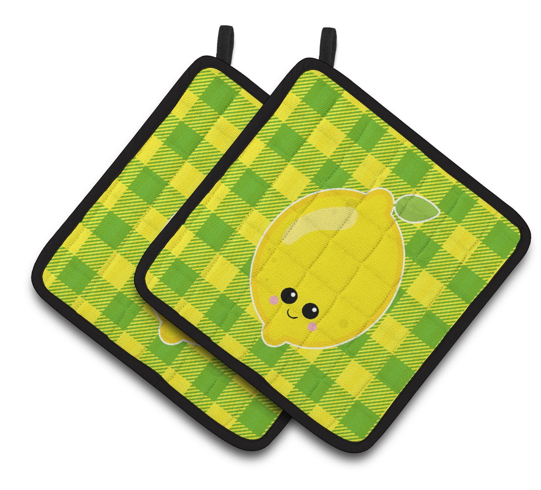 Lemon Face Pair of Pot Holders