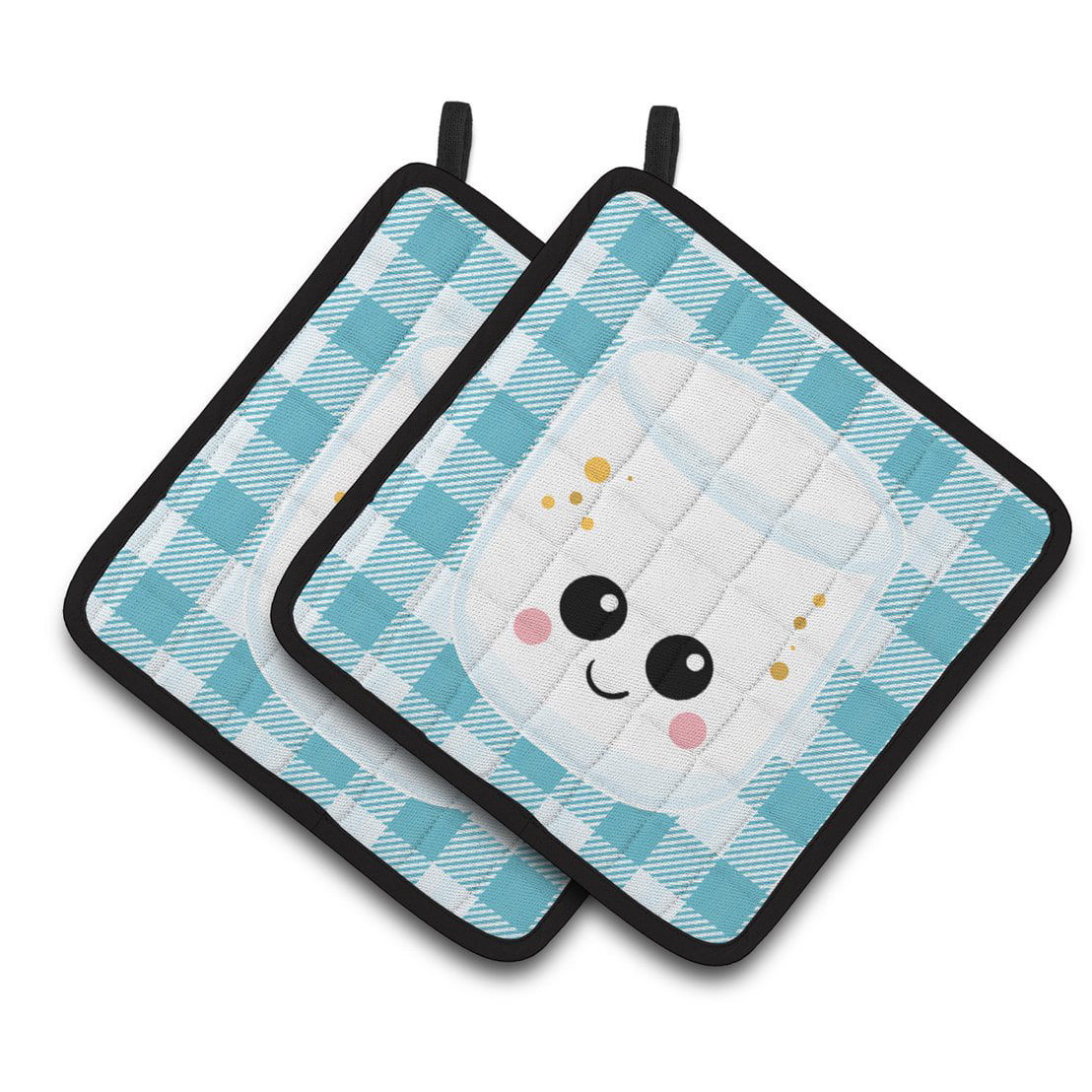 Marshmellow Face Pair of Pot Holders