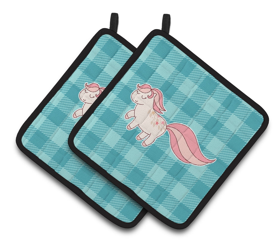 Little Pink Pony Polkadots Pair of Pot Holders