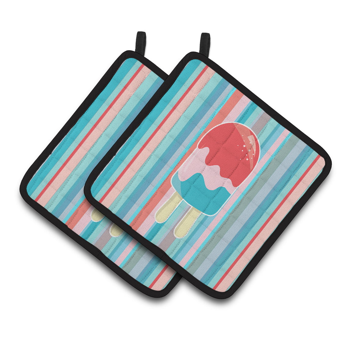 BB7062PTHD Ice Pop Popsicle Red Pink Blue Pair of Pot Holders