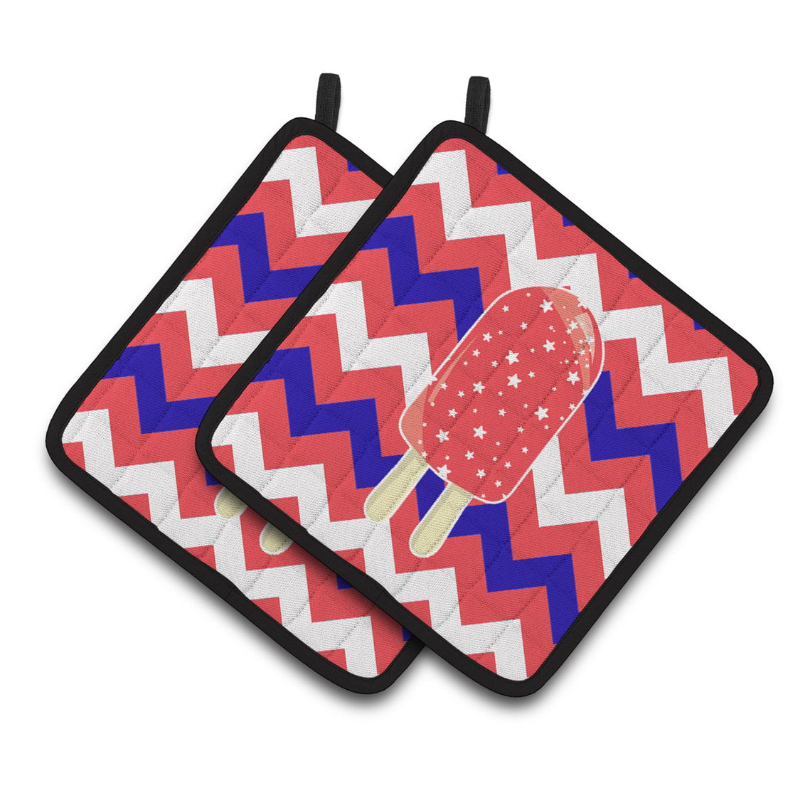 BB7063PTHD Ice Pop Popsicle Red White Blue Pair of Pot Holders