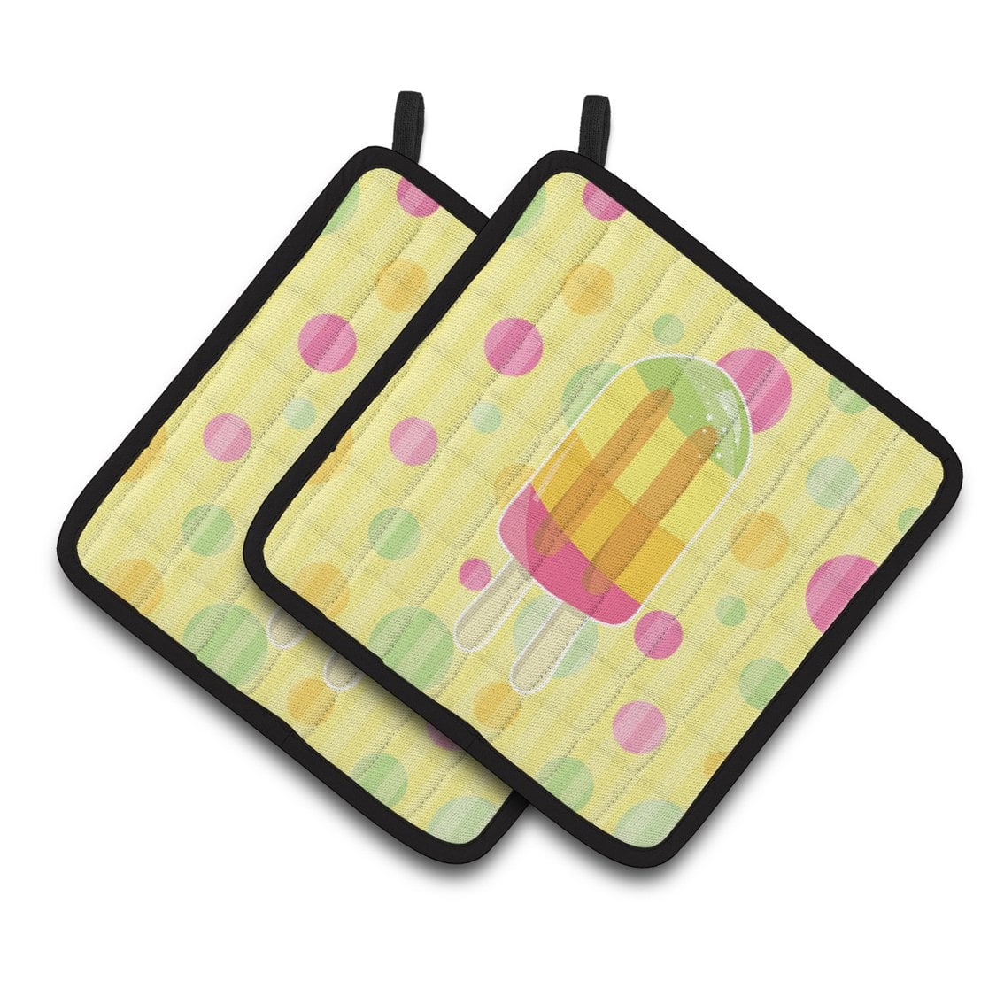 Ice Pop Popsicle Polkadots Pair of Pot Holders