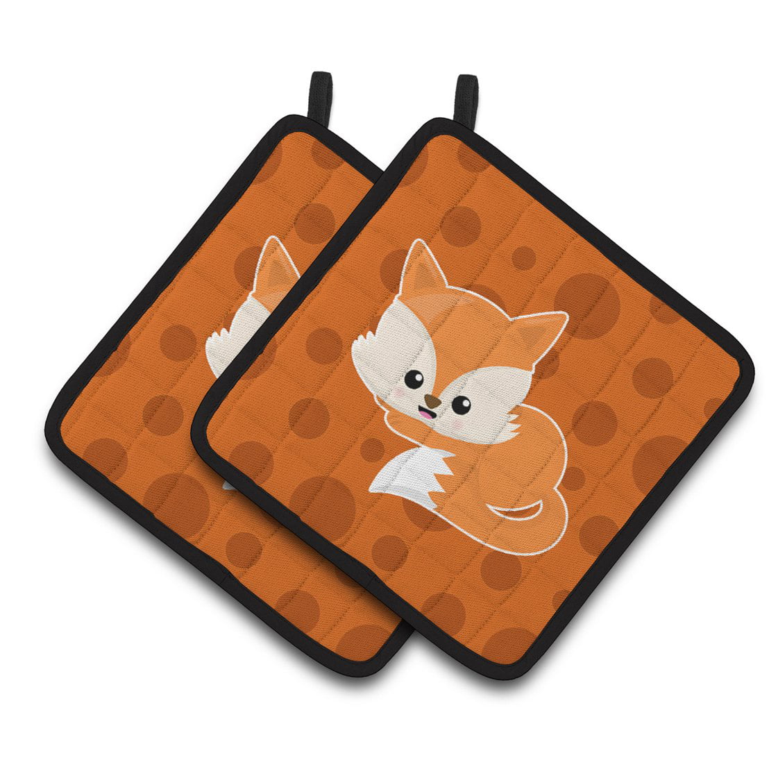 Baby Fox Polkadot Pair of Pot Holders
