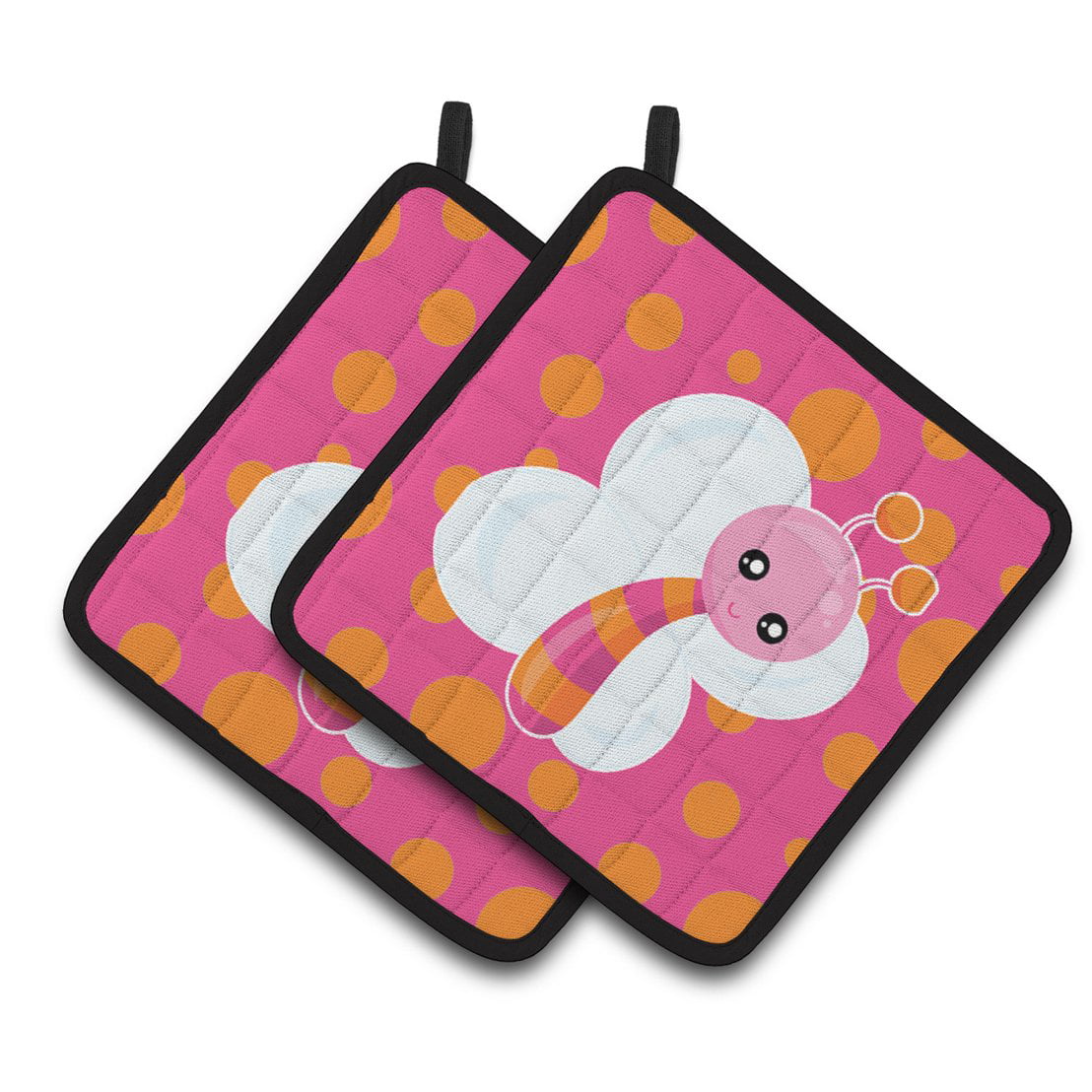 Butterfly on Polkadots Pair of Pot Holders