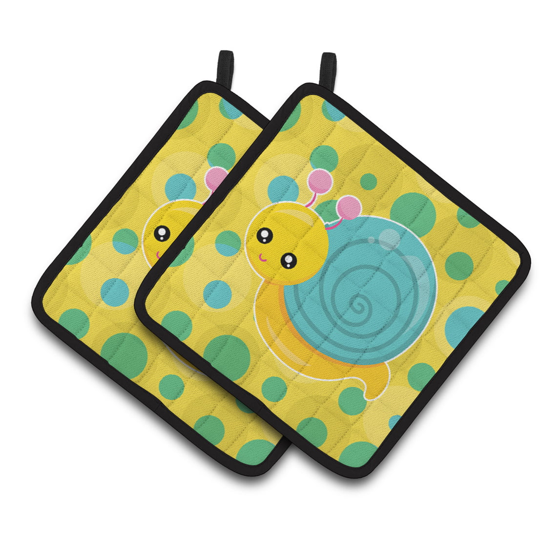 Snail on Polkadots Pair of Pot Holders