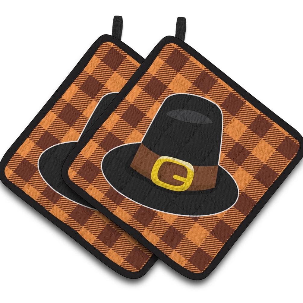 Thanksgiving Pilgrim Hat Pair of Pot Holders