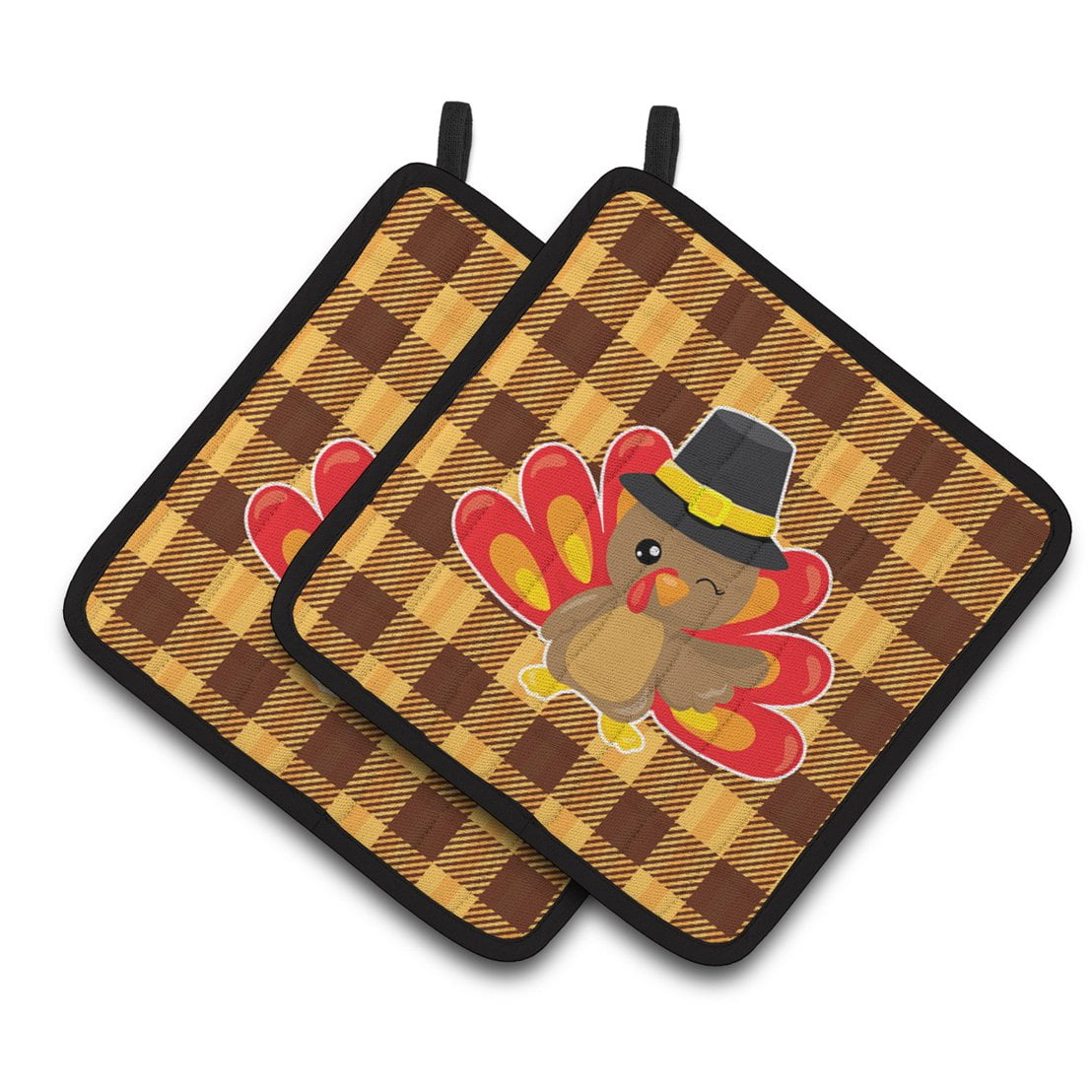 Thanksgiving Turkey Wink Pair of Pot Holders