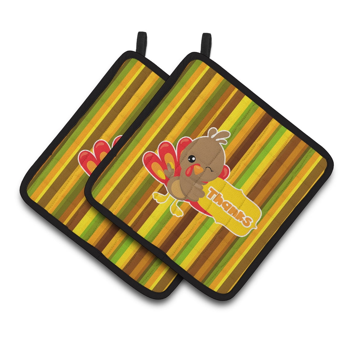 Thanksgiving Turkey Thanks Pair of Pot Holders