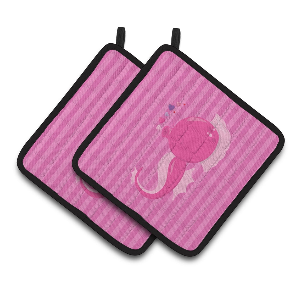 Pink Seahorse Pair of Pot Holders