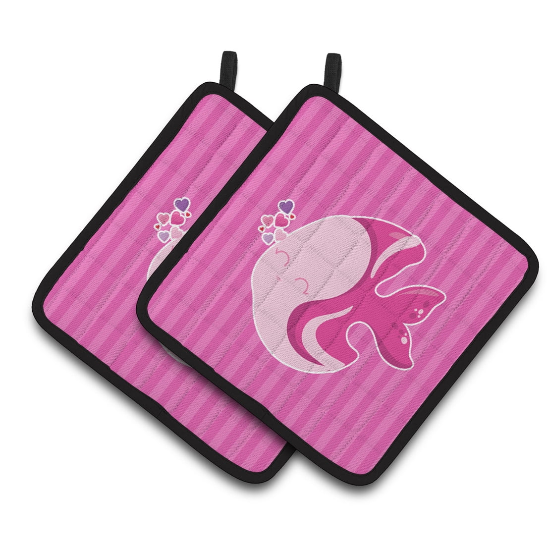 BB7131PTHD Pink Fish Pair of Pot Holders