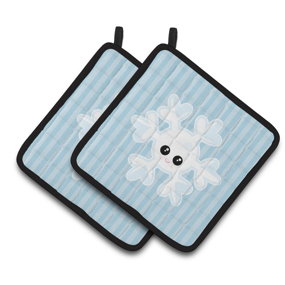 Weather Snowflake Face Pair of Pot Holders