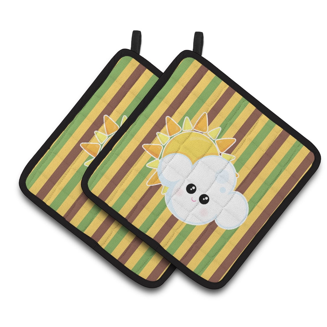 Weather Partly Cloudy Face Pair of Pot Holders