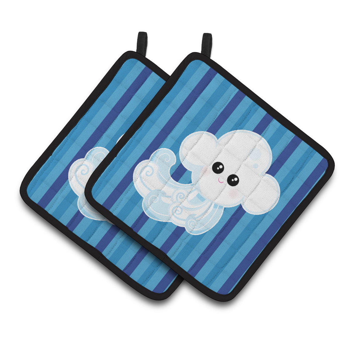 Weather Windy Face Pair of Pot Holders