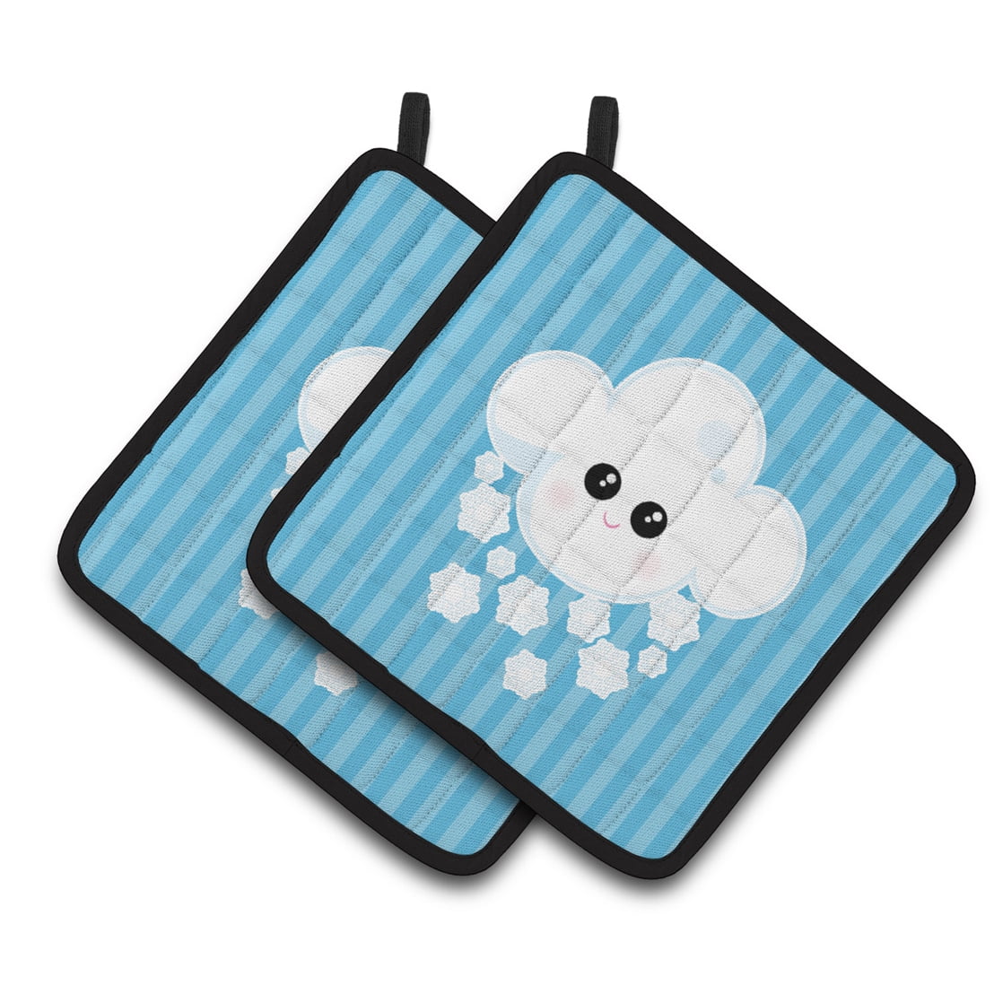 Weather Snowing Face Pair of Pot Holders