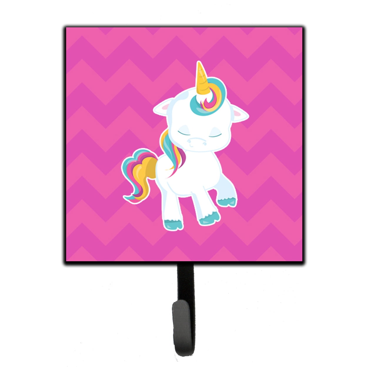 Pink Chevron Unicorn Leash or Key Holder