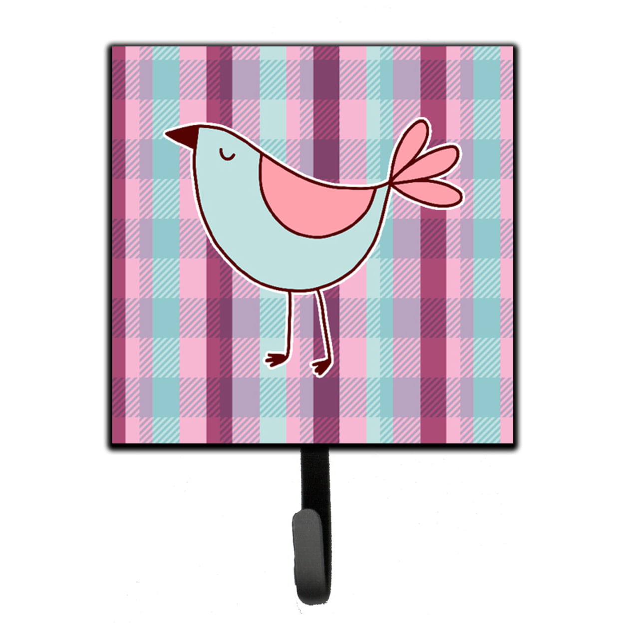 Bird on Purple Plaid Leash or Key Holder
