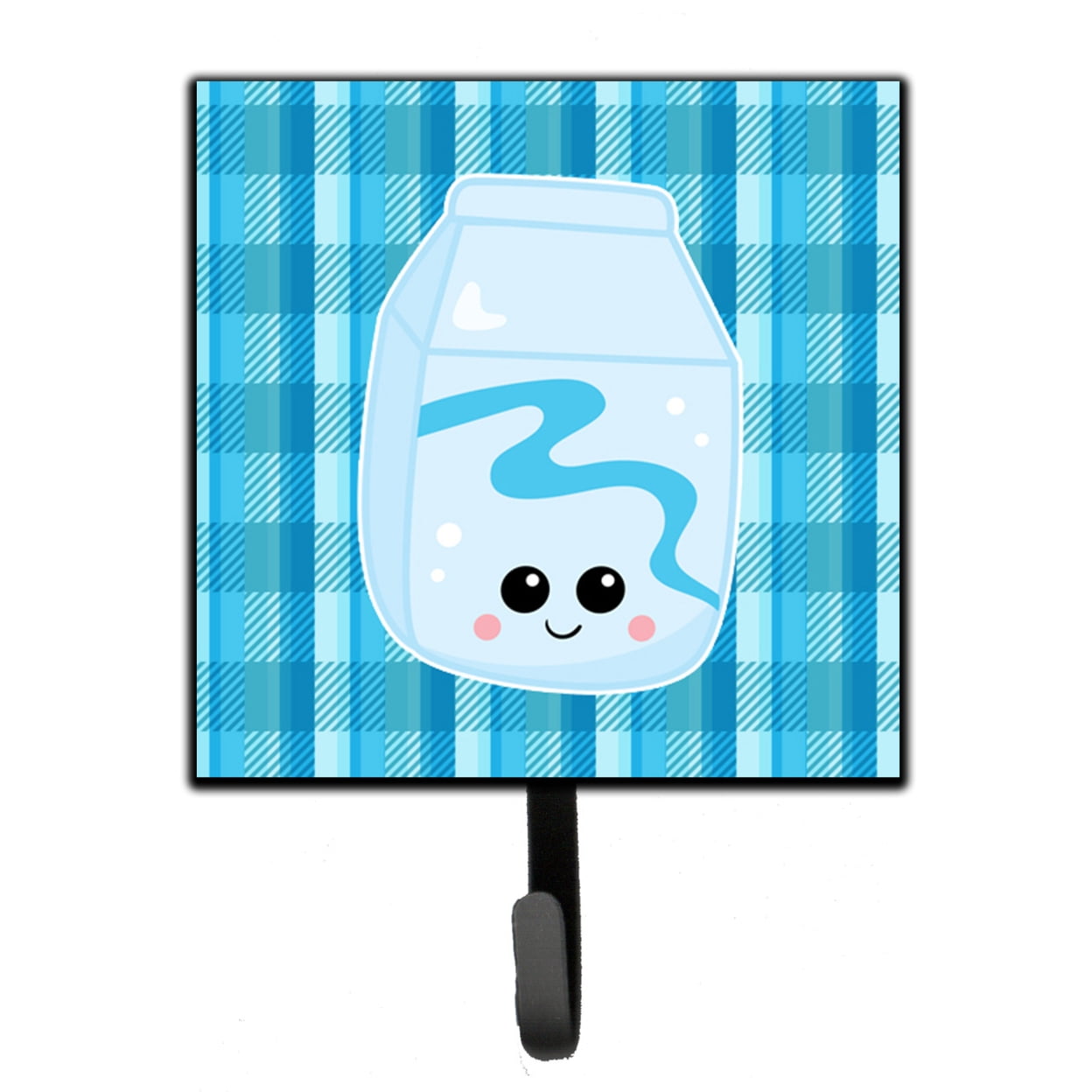 Blue Plaid & Milk Leash or Key Holder