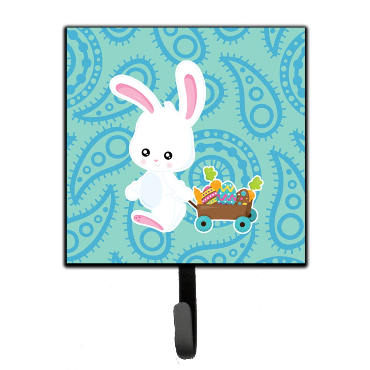 Easter Rabbit Paisley Blue Leash or Key Holder