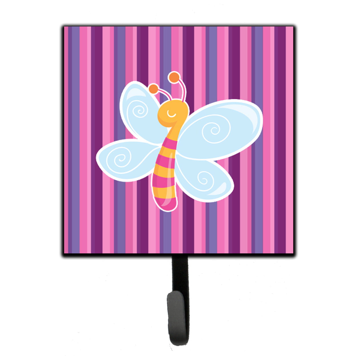 Dragonfly in Pink Stripes Leash or Key Holder