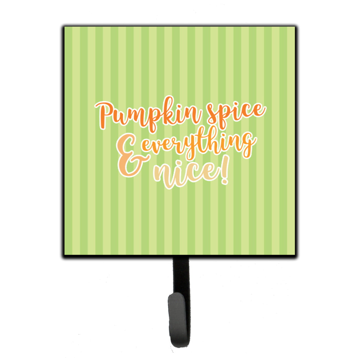 Fall Pumpkin Spice Green Stripe Leash or Key Holder