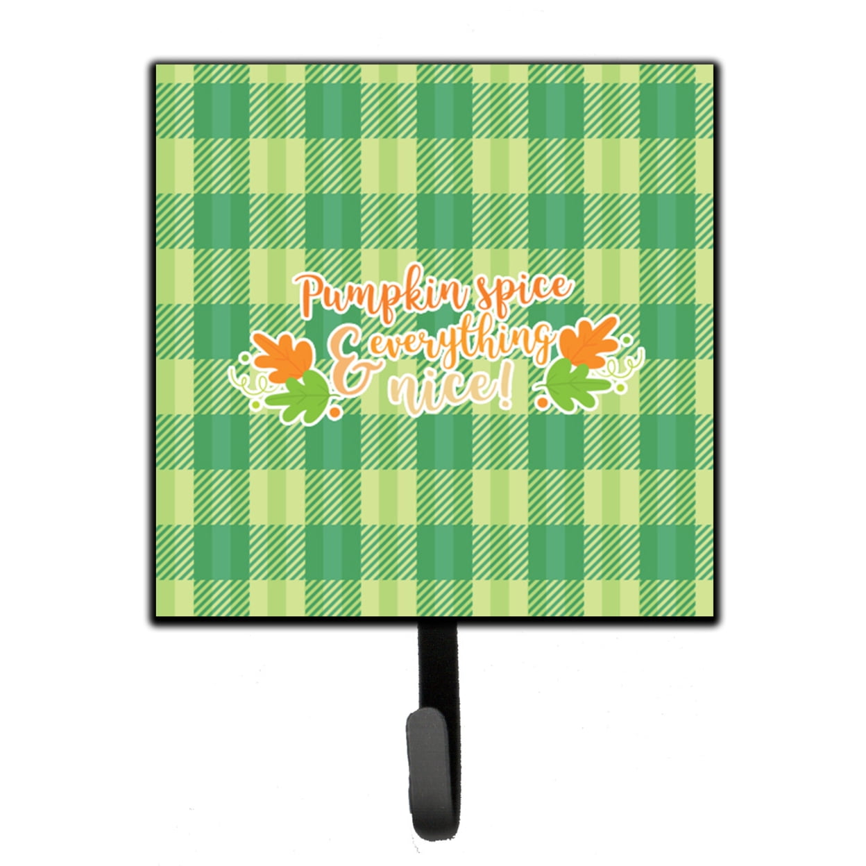 BB6923SH4 Fall Pumpkin Spice Gingham Leash or Key Holder
