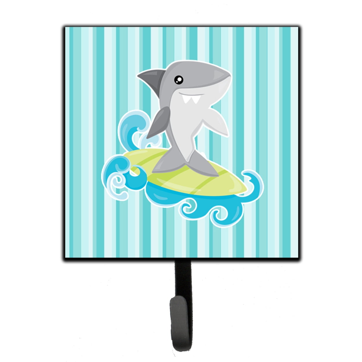 Surfin Shark on Stripes Leash or Key Holder