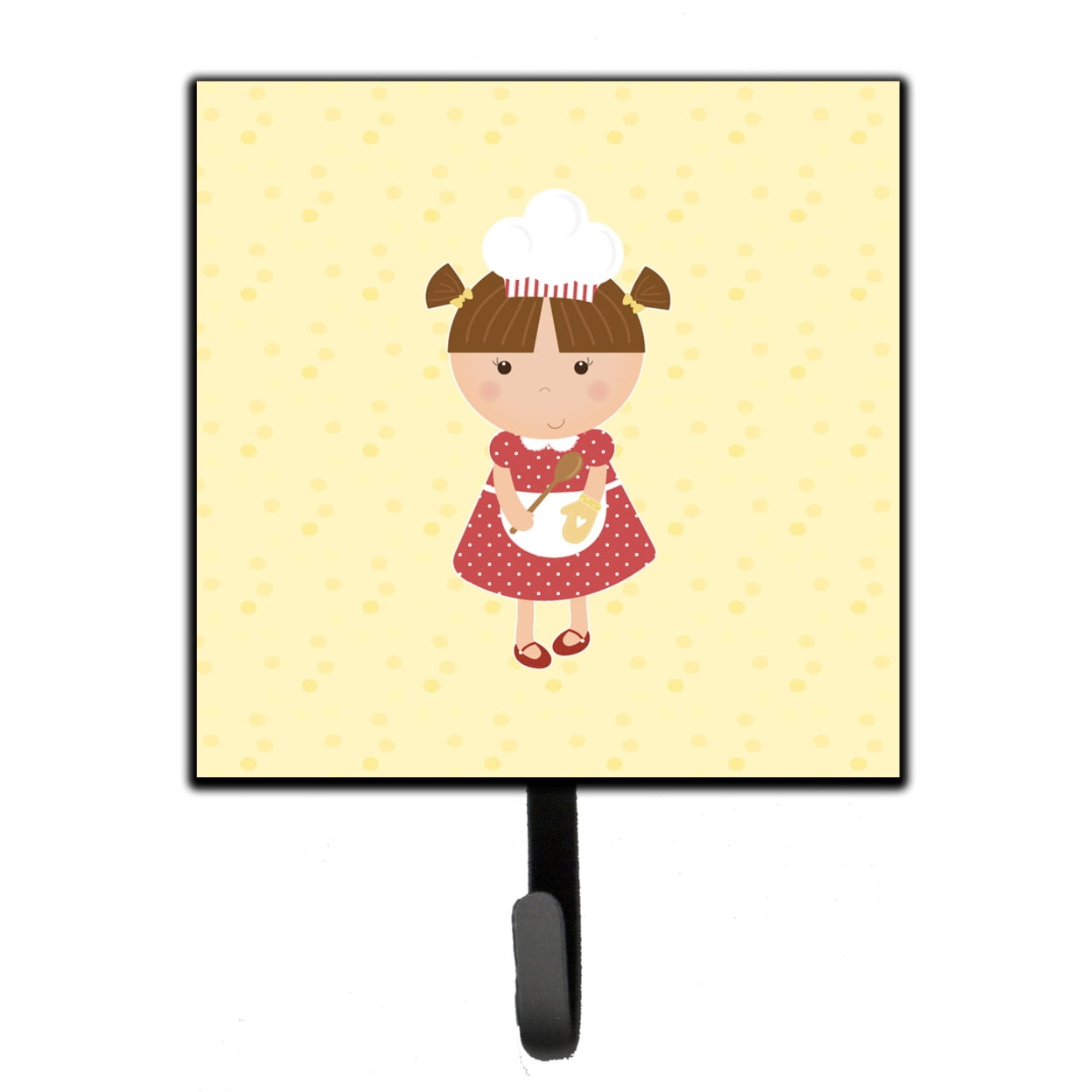 Brunette Baker on Yellow Leash or Key Holder