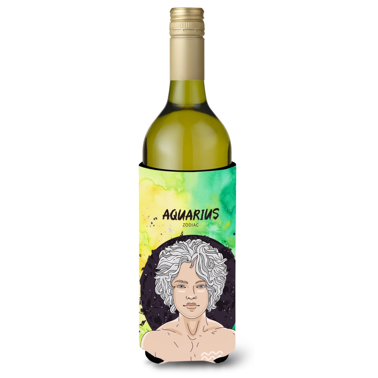 Aquarius Zodiac Sign Wine Bottle Beverge Insulator Hugger