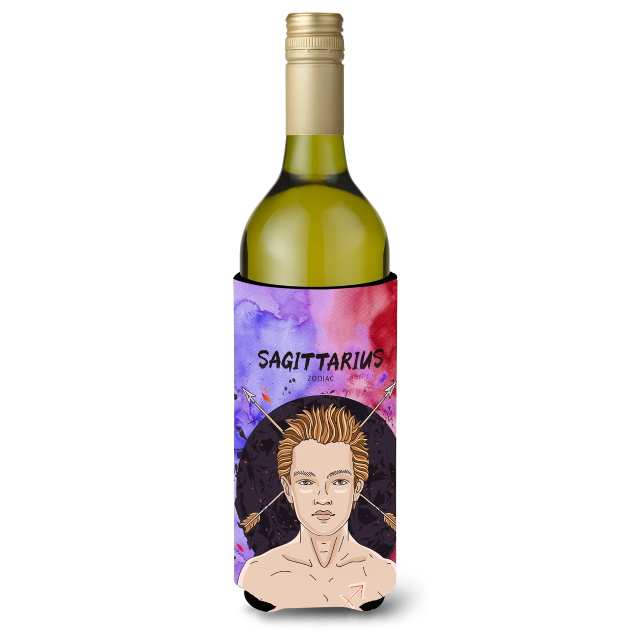 Sagittarius Zodiac Sign Wine Bottle Beverge Insulator Hugger