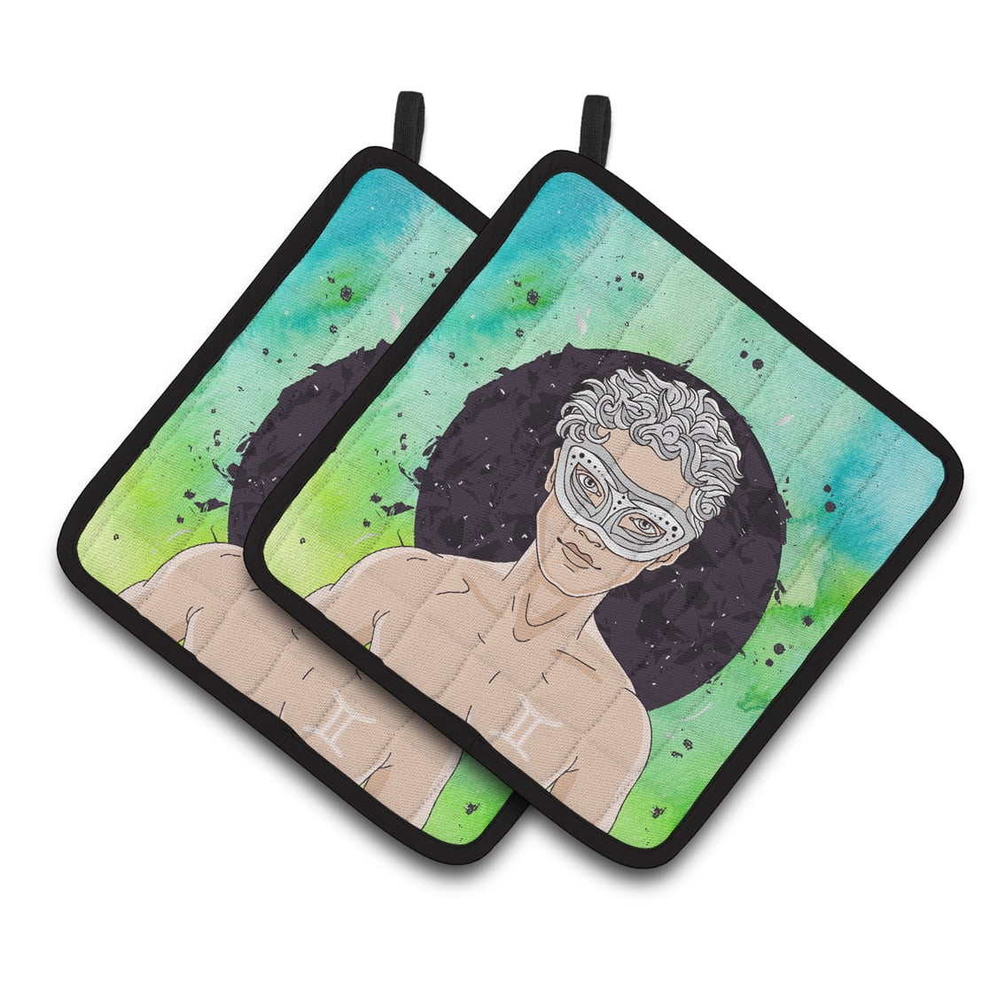 Gemini Zodiac Sign Pair of Pot Holders