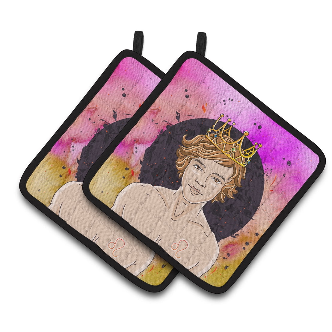 Leo Zodiac Sign Pair of Pot Holders