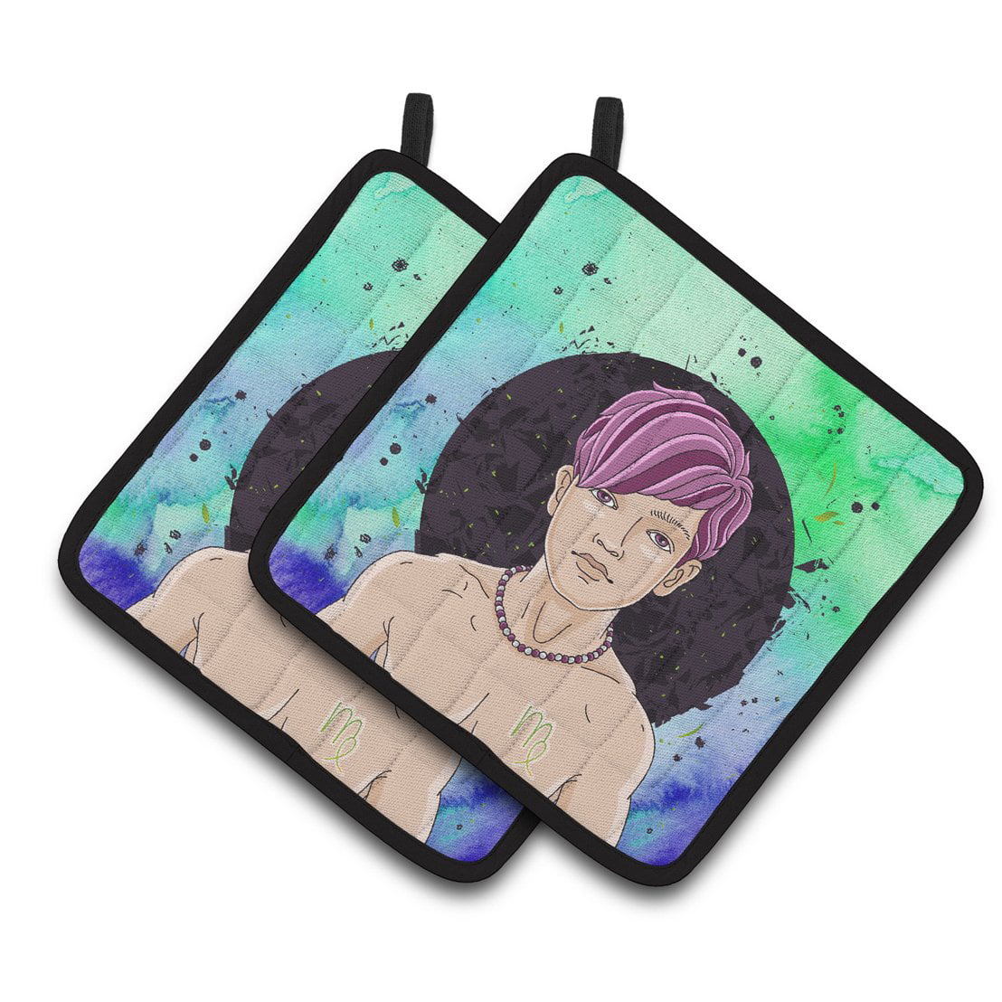 Virgo Zodiac Sign Pair of Pot Holders