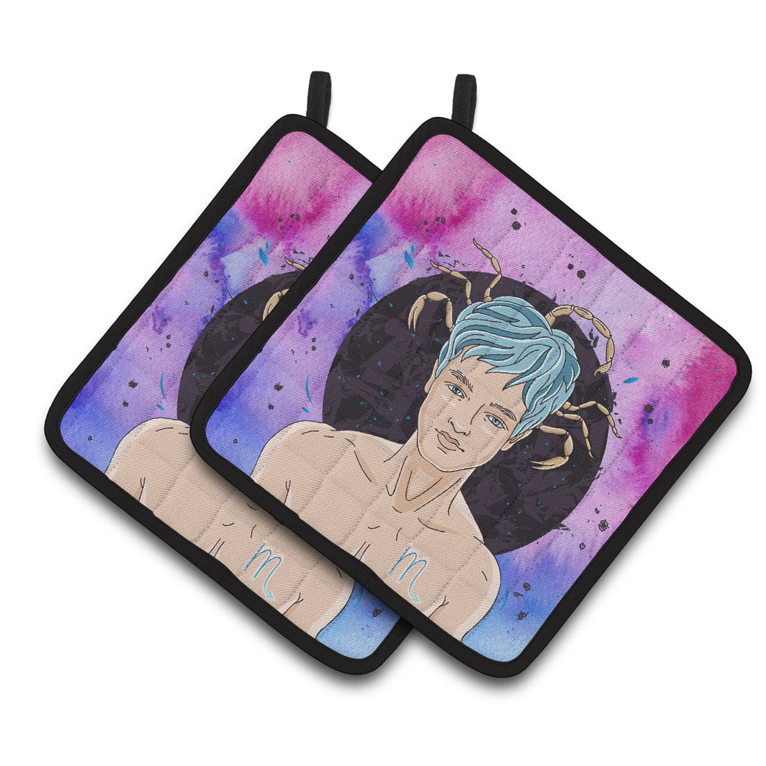 Scorpio Zodiac Sign Pair of Pot Holders