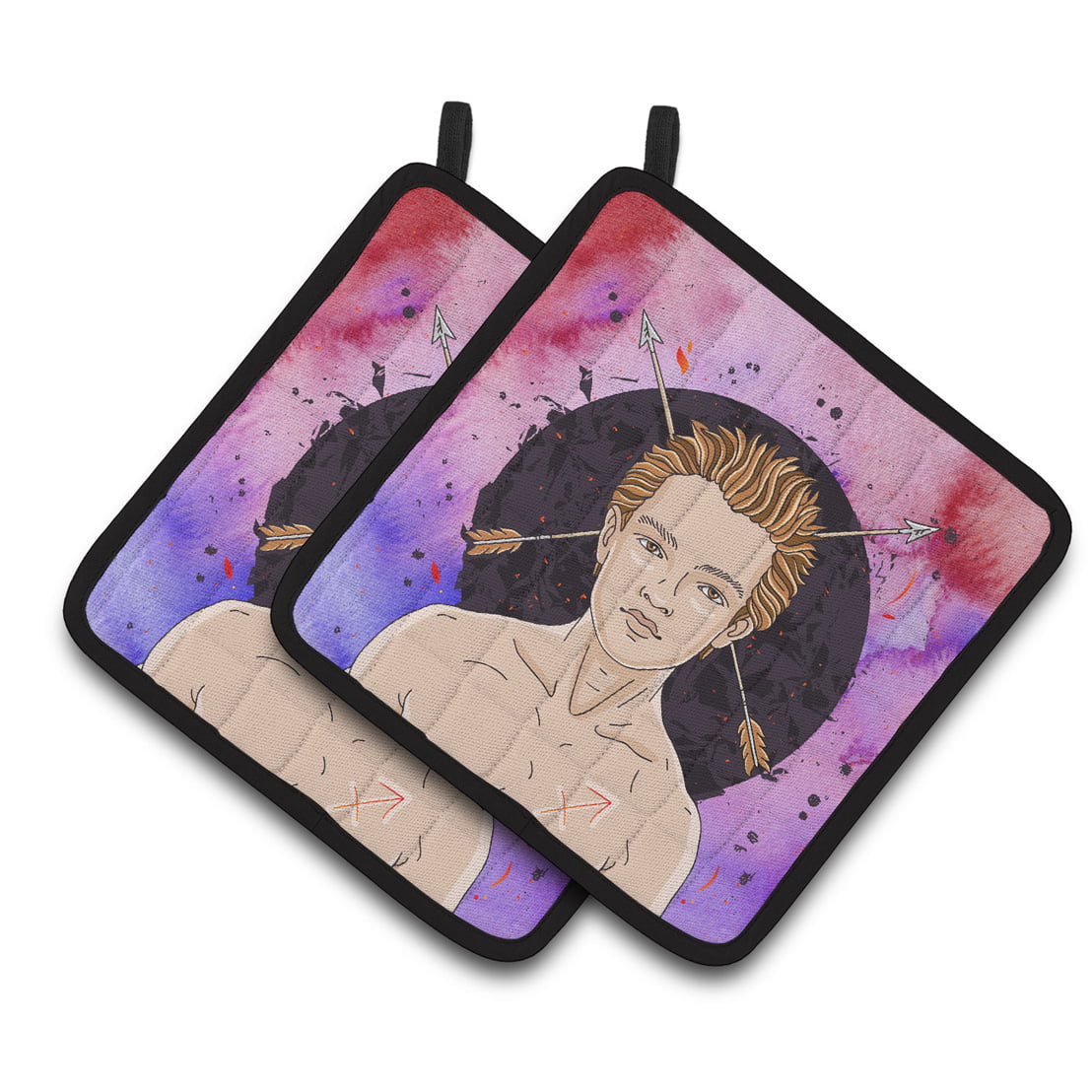 Sagittarius Zodiac Sign Pair of Pot Holders