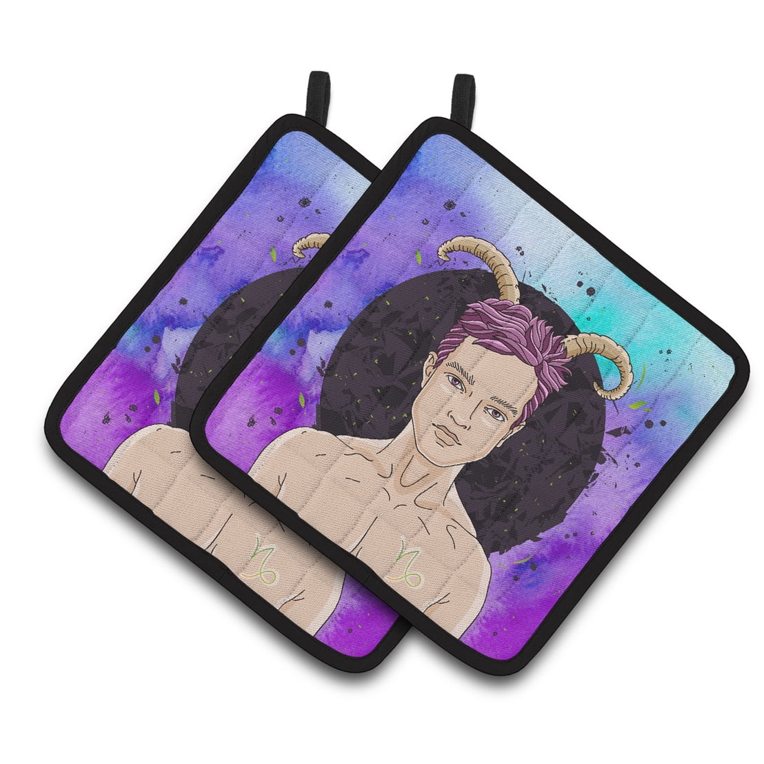 Capricorn Zodiac Sign Pair of Pot Holders