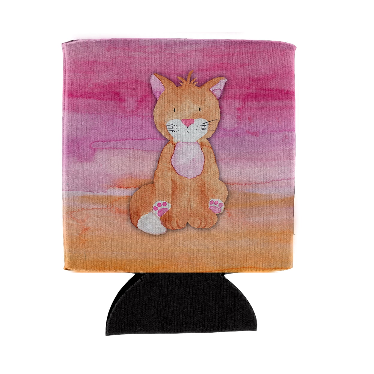 Orange Cat Watercolor Can or Bottle Hugger