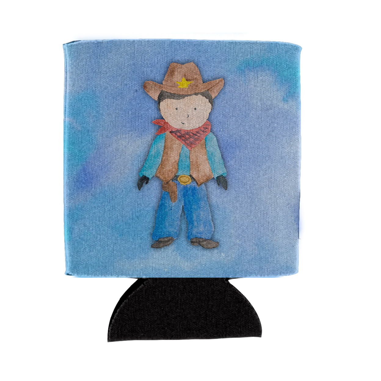 Cowboy Watercolor Can or Bottle Hugger
