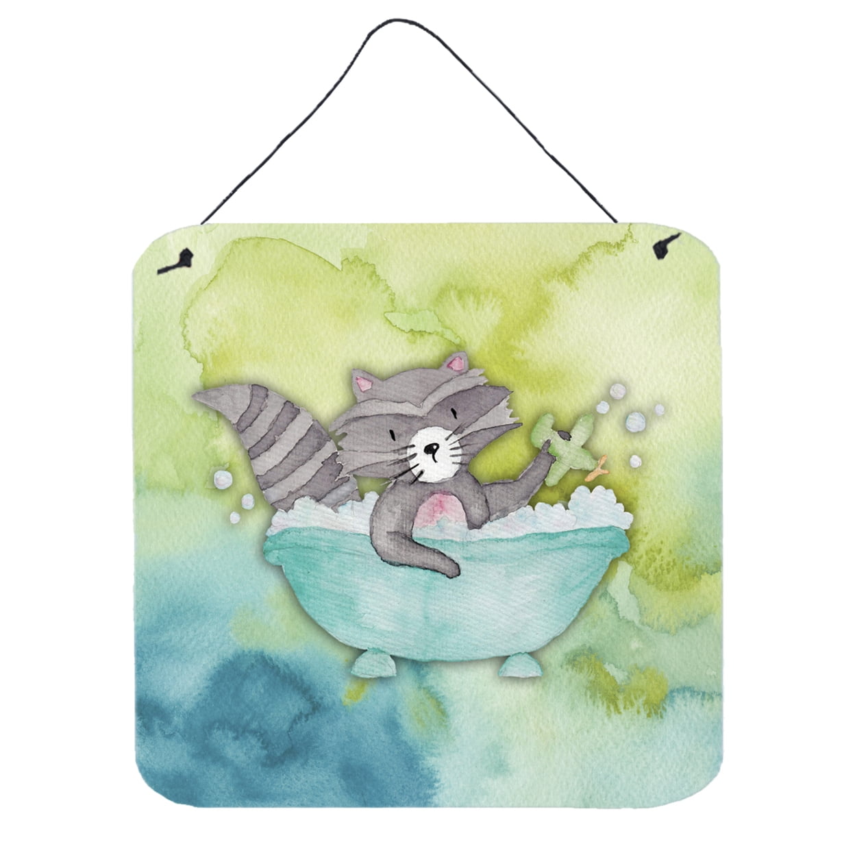 Raccoon Bathing Watercolor Wall or Door Hanging Prints
