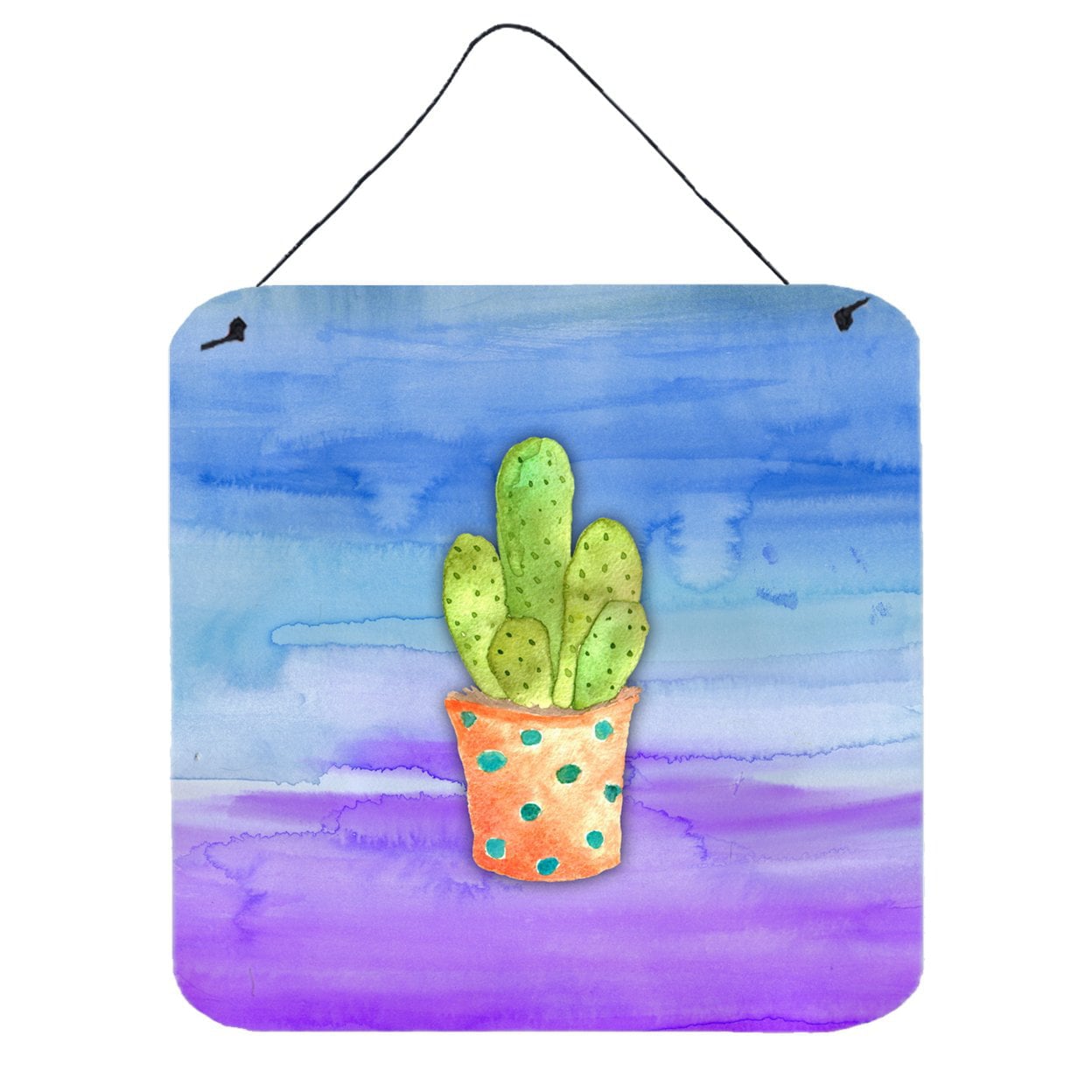 Cactus Blue & Purple Watercolor Wall or Door Hanging Prints