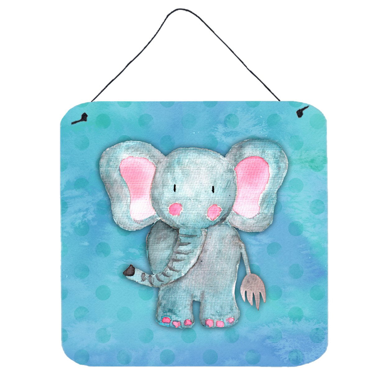 BB7372DS66 Blue Elepant Watercolor Wall or Door Hanging Prints