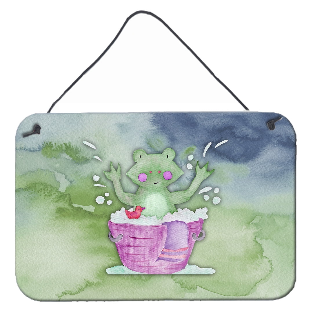 Frog Bathing Watercolor Wall or Door Hanging Prints