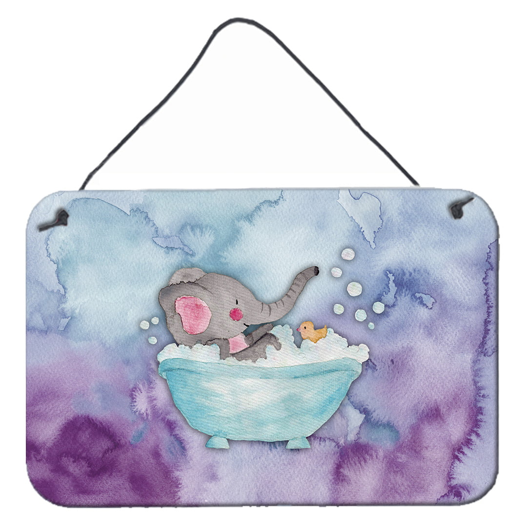 Elephant Bathing Watercolor Wall or Door Hanging Prints