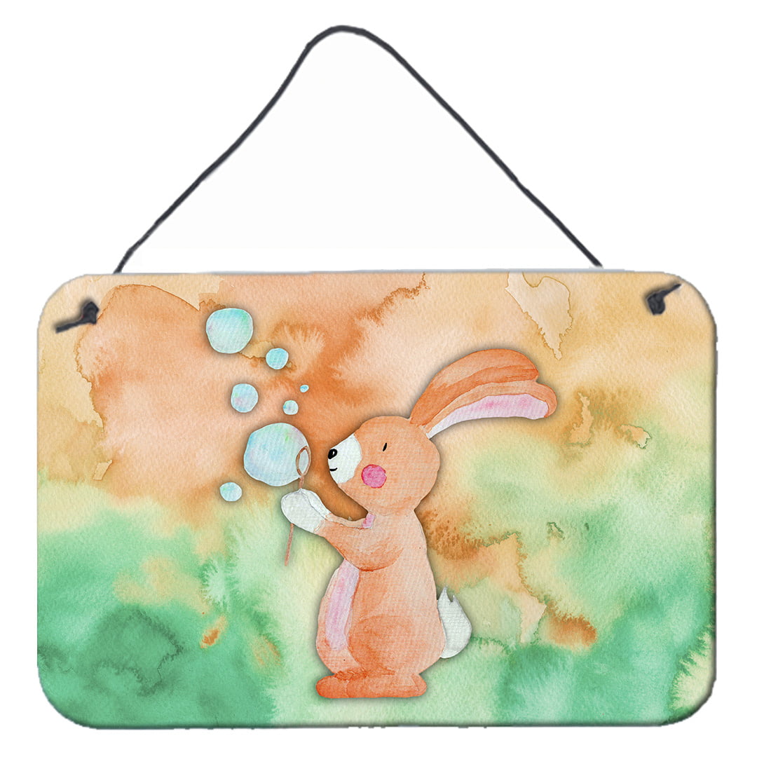 Rabbit & Bubbles Watercolor Wall or Door Hanging Prints