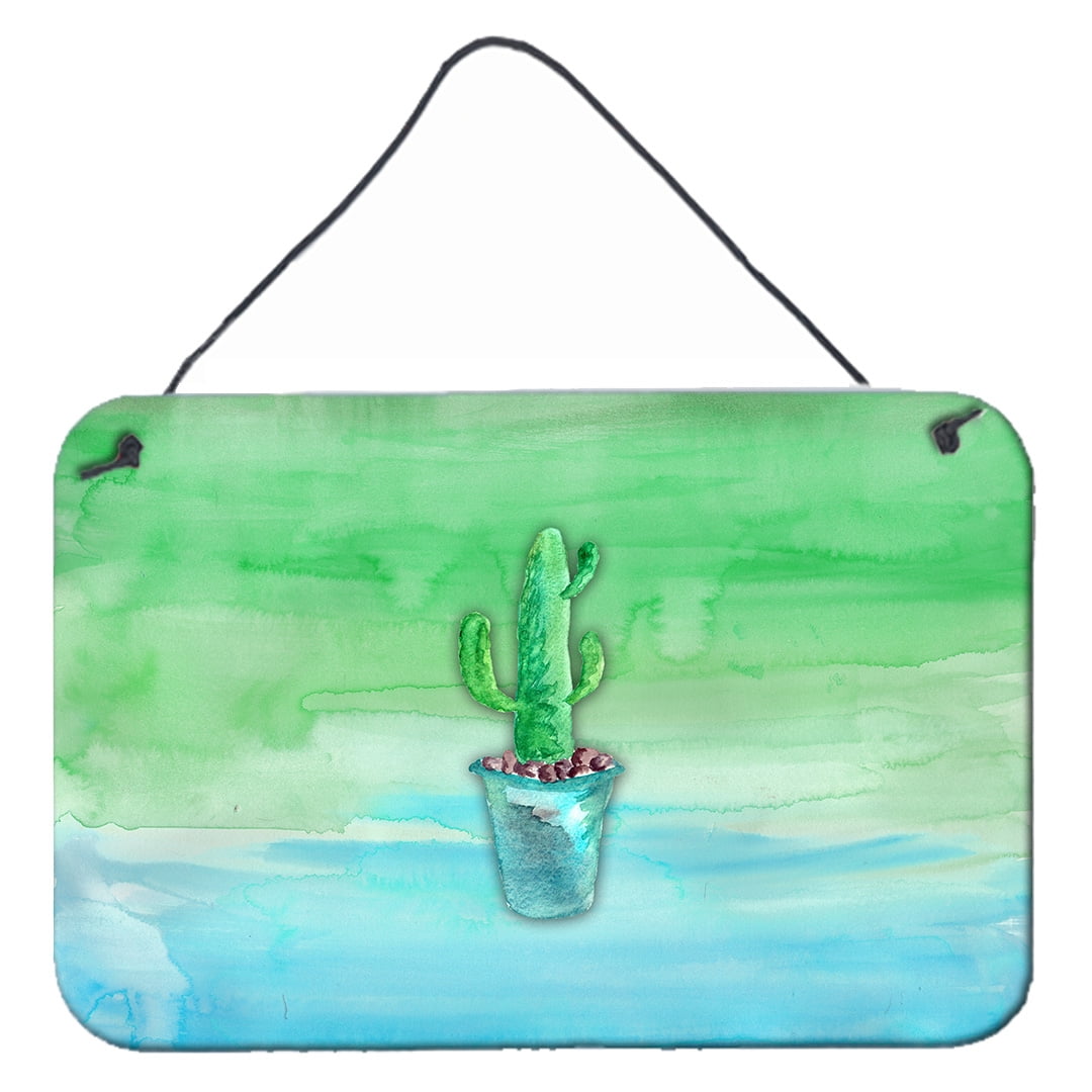 Cactus Teal & Green Watercolor Wall or Door Hanging Prints