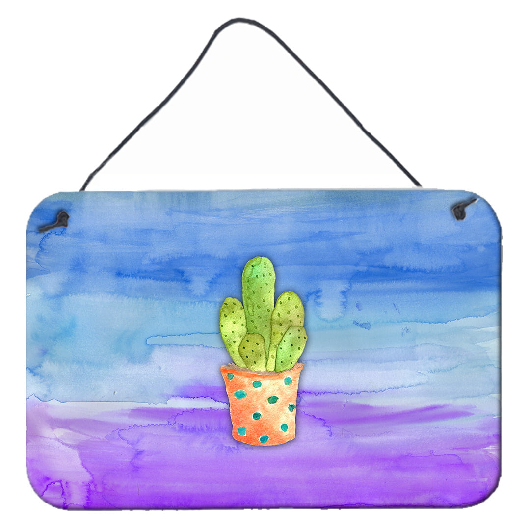 Cactus Blue & Purple Watercolor Wall or Door Hanging Prints