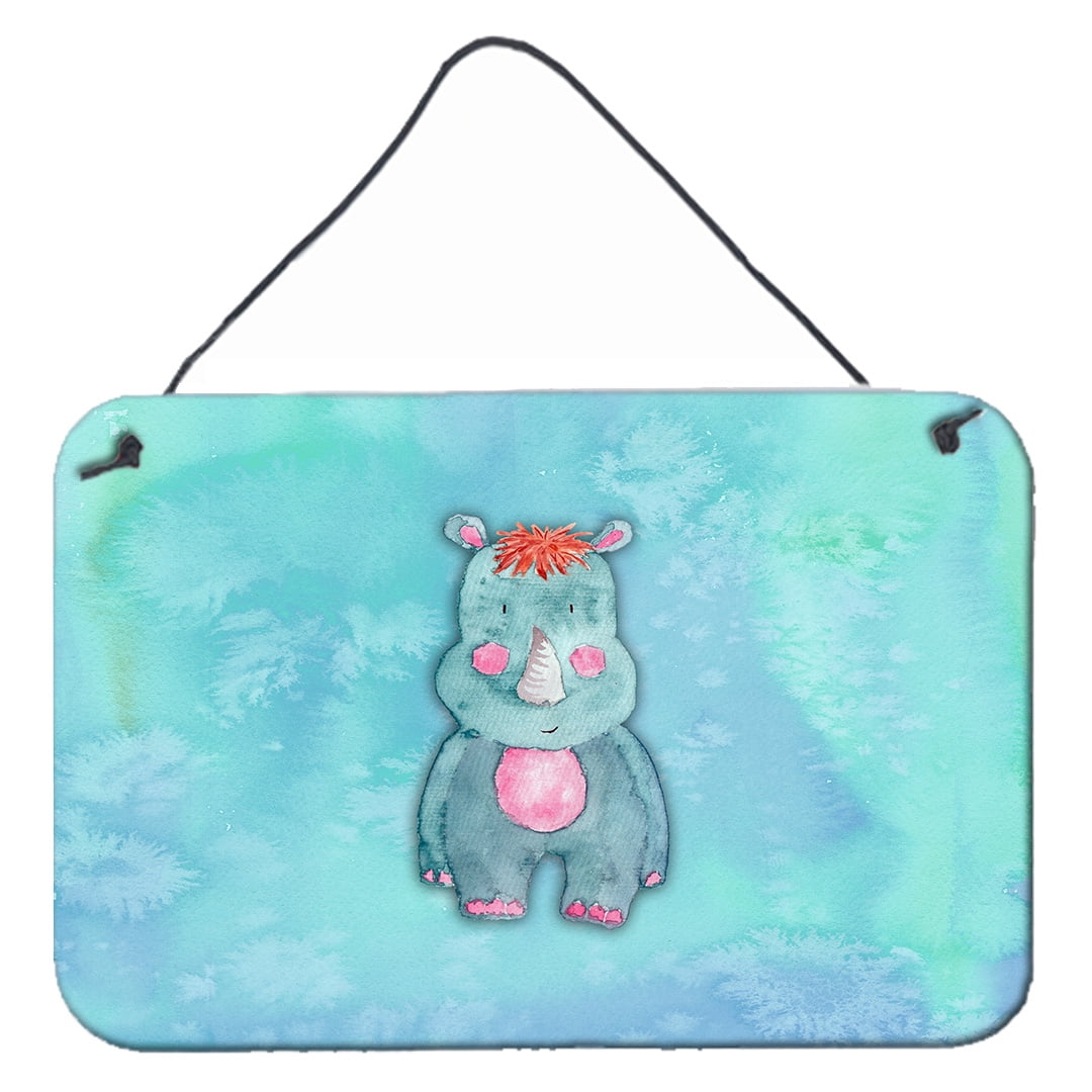 Rhinoceros Watercolor Wall or Door Hanging Prints