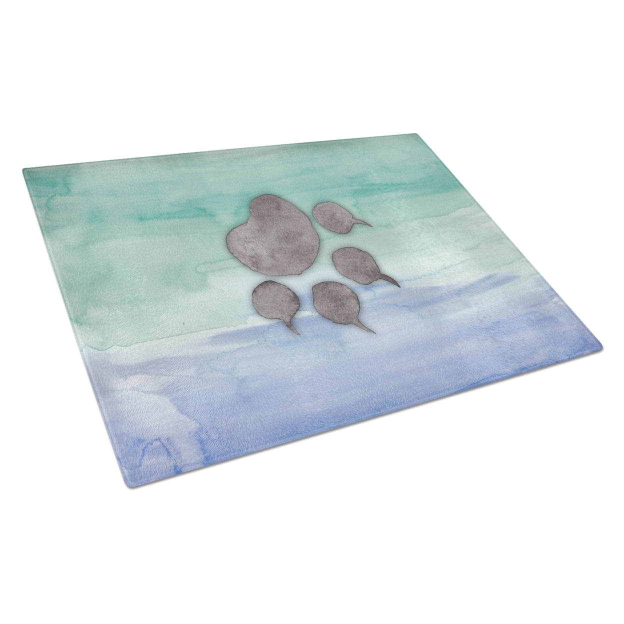 Cat Paw Watercolor Glass Cutting Board - Large