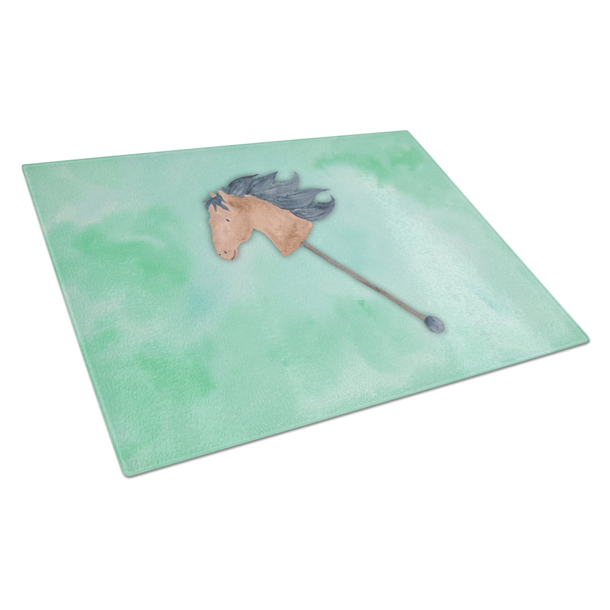BB7366LCB Stick Horse Watercolor Glass Cutting Board - Large
