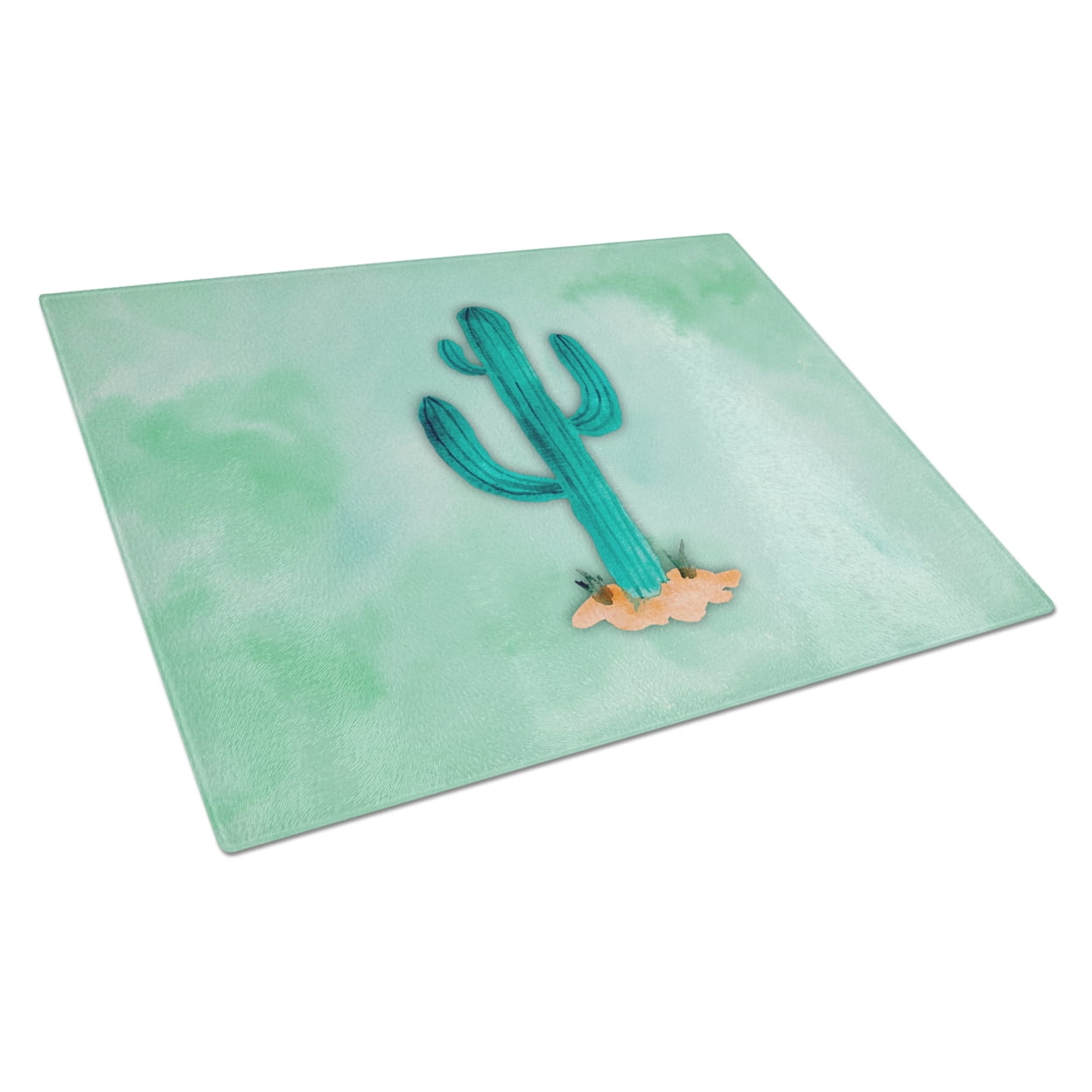 Western Cactus Watercolor Glass Cutting Board - Large