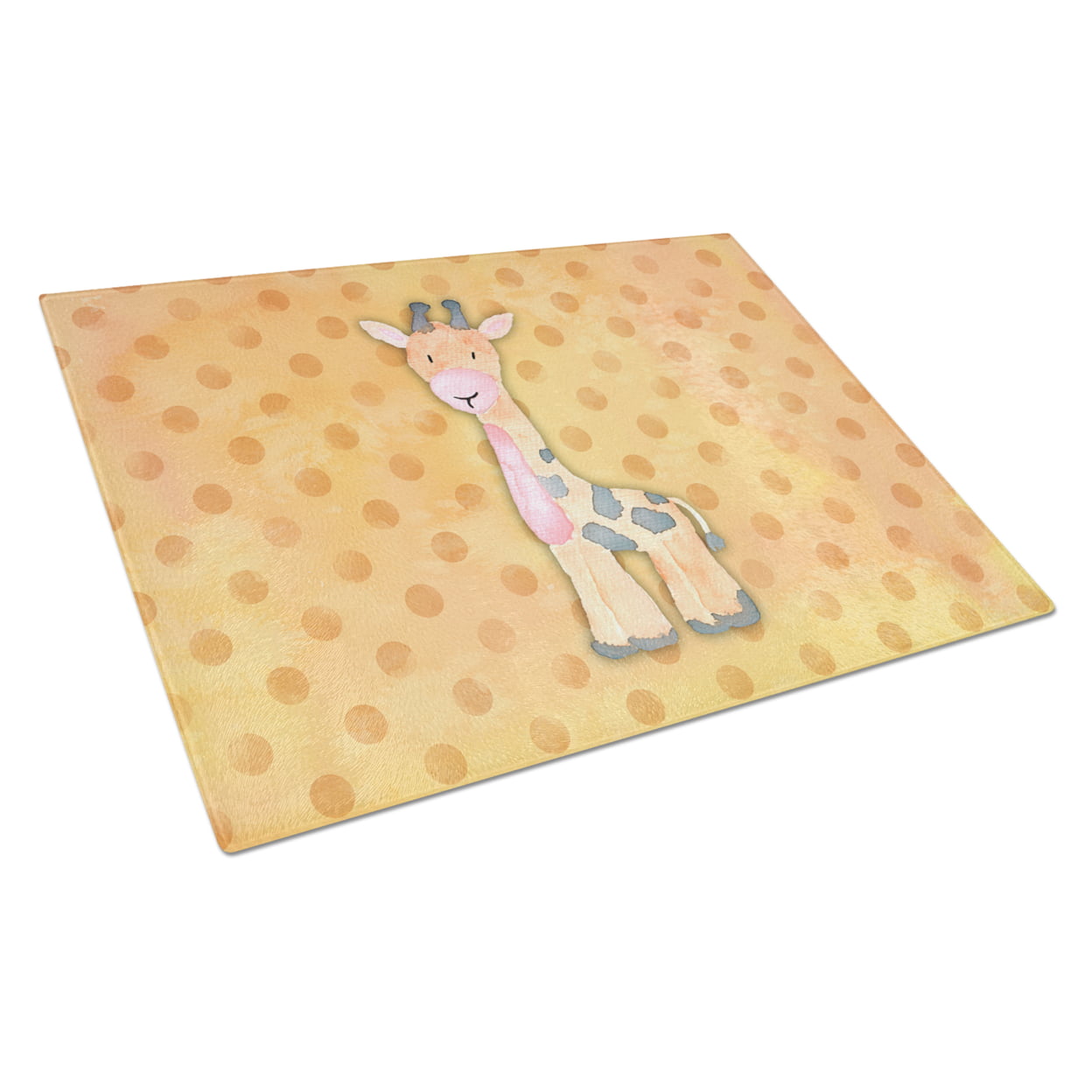 Polkadot Griaffe Watercolor Glass Cutting Board - Large